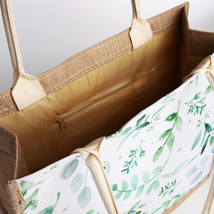 Шопер без застёжки, цвет бежевый/разноцветный Шопер без застёжки, цвет бежевый/разноцветный