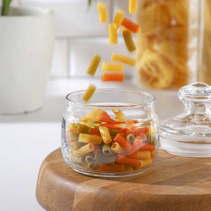 Банка для сыпучих продуктов стеклянная Cesni, 420 мл, цвет прозрачный Банка для сыпучих продуктов стеклянная Cesni, 420 мл, цвет прозрачный