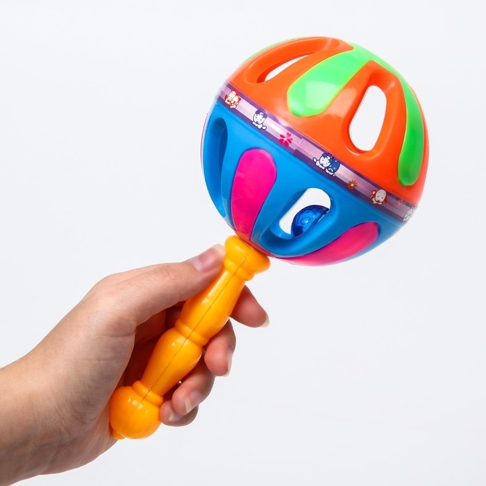 Погремушка &laquo;Яркий маракас&raquo;, 20,5 см, цвет МИКС, Крошка Я