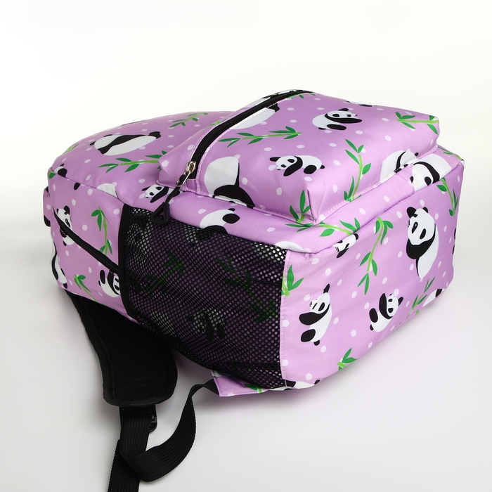 Рюкзак школьный на молнии, 3 наружных кармана, цвет сиреневый Рюкзак школьный на молнии, 3 наружных кармана, цвет сиреневый