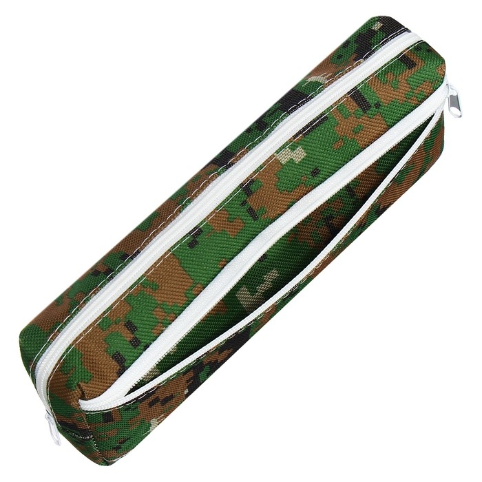 Пенал мягкий 2 отделения, 80 х 210 х 40 мм, объёмный, Calligrata Пенал мягкий 2 отделения, 80 х 210 х 40 мм, объёмный, Calligrata "Миллитари", хаки