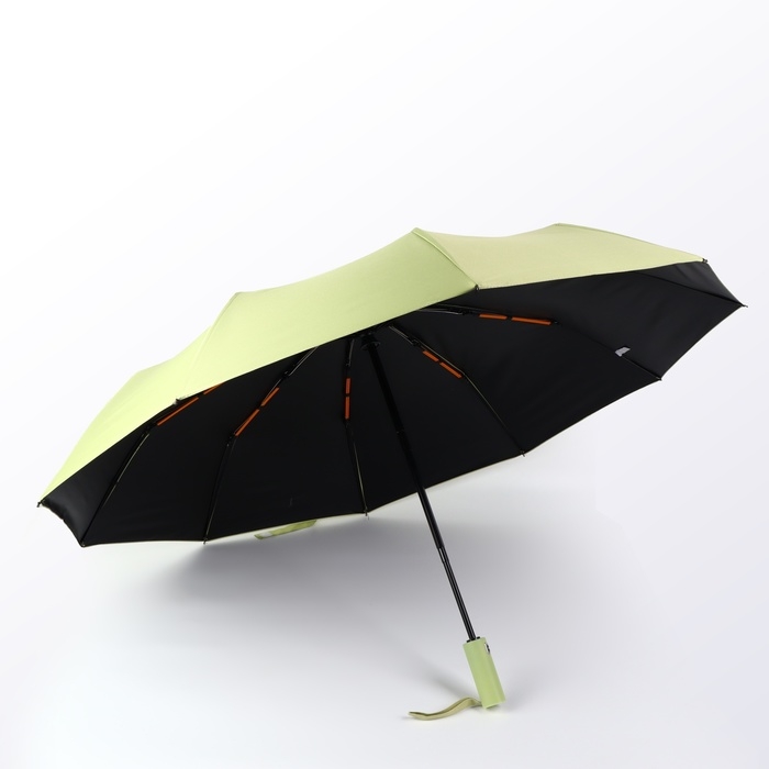 Зонт автоматический &laquo;Однотон&raquo;, 3 сложения, 10 спиц, R = 51/58 см, D = 116 см, цвет оливковый