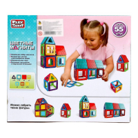 Конструктор магнитный &laquo;Цветные магниты&raquo;, 55 деталей