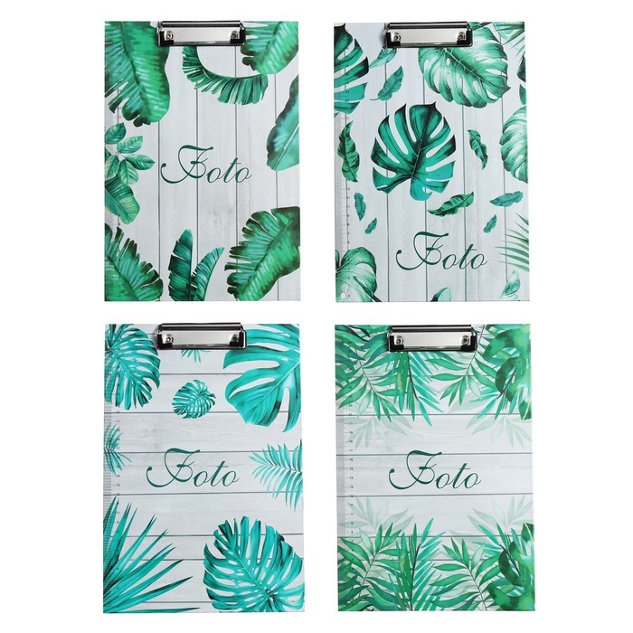 Планшет с прижимом формат А4 картон Планшет с прижимом формат А4 картон "Листья", МИКС