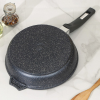 Сковорода &laquo;Гранит&raquo;, d=24 см, пластиковая ручка, антипригарное покрытие, цвет серый