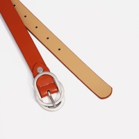 Ремень женский, ширина 2,4 см, винт, пряжка металл, цвет рыжий