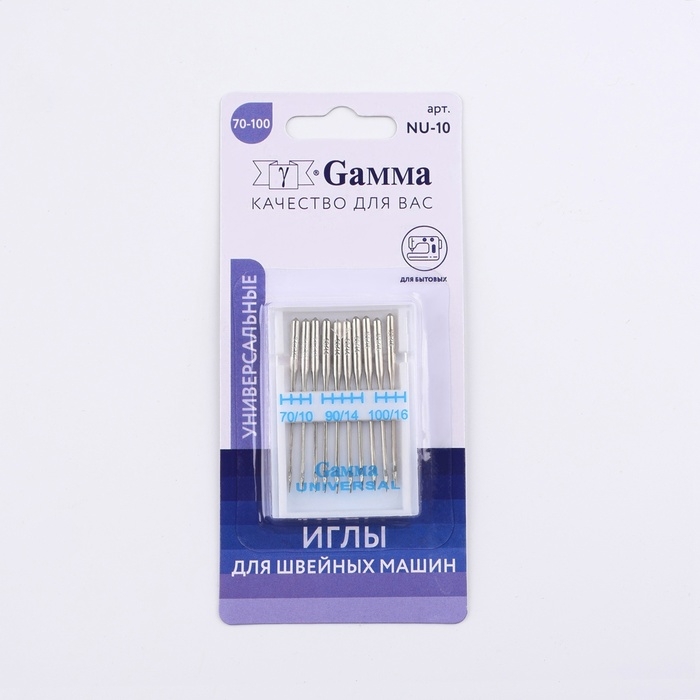 Иглы для бытовых швейных машин, универсальные, №70-100, 10 шт Иглы для бытовых швейных машин, универсальные, №70-100, 10 шт