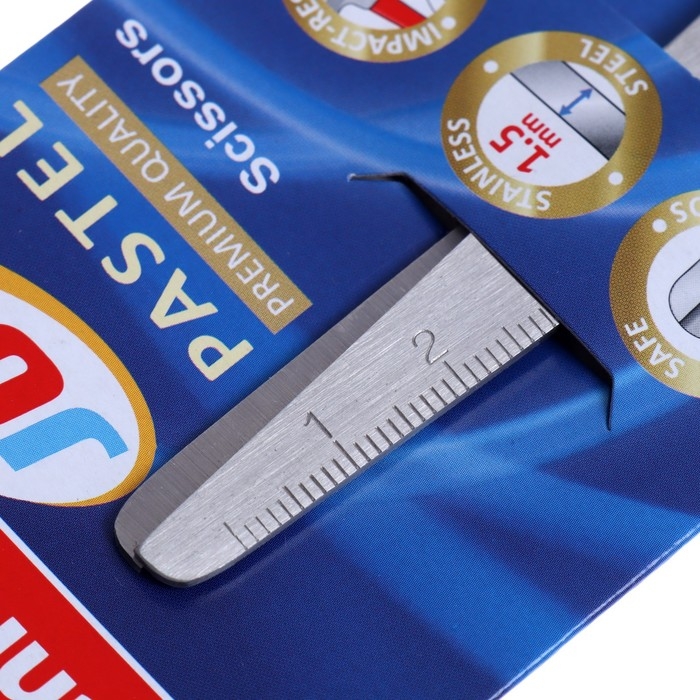 Ножницы детские ErichKrause Joy Pastel, 13.5 см, с закруглёнными концами лезвий и линейкой, блистер, МИКС