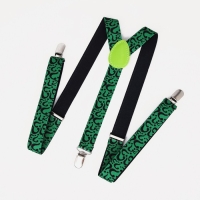 Подтяжки детские, ширина 2,5 см, цвет зелёный/чёрный Подтяжки детские, ширина 2,5 см, цвет зелёный/чёрный