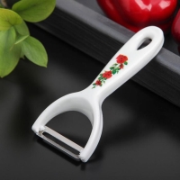 Овощечистка Доляна &laquo;Розы&raquo;, 13 см, цвет белый