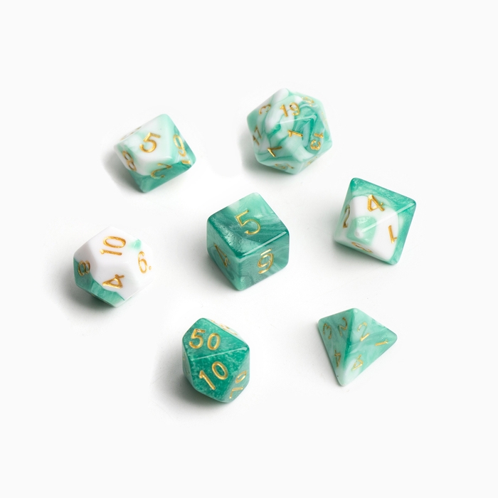 Набор кубиков для D&D (Dungeons and Dragons, ДнД) Набор кубиков для D&D (Dungeons and Dragons, ДнД) "Время игры", серия: D&D, 7 шт, мрамор