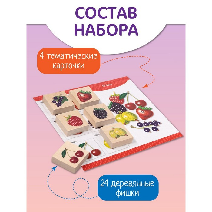 Лото деревянное &laquo;Овощи и фрукты&raquo;