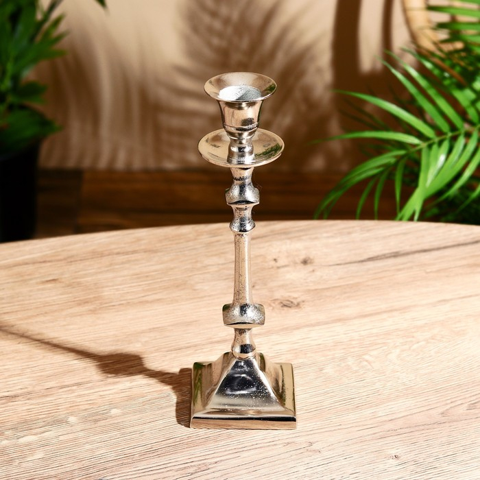 Подсвечник алюминий "Космос" на 1 свечу 7х7х23 см