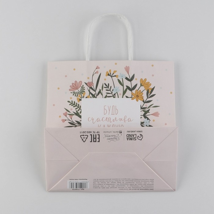 Пакет подарочный, упаковка, «Счастье», 22 х 22 х 11 см Пакет подарочный, упаковка, «Счастье», 22 х 22 х 11 см