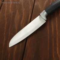 Набор ножей кухонных на подставке, 6 предметов: 5 ножей 8,5 см, 12 см, 12 см, 19,7 см, 19 см, ножницы, цвет чёрный Набор ножей кухонных на подставке, 6 предметов: 5 ножей 8,5 см, 12 см, 12 см, 19,7 см, 19 см, ножницы, цвет чёрный