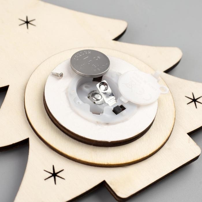 Ёлочная игрушка &laquo;Ёлочка со снеговиком&raquo;, от батареек, свечение тёплое белое