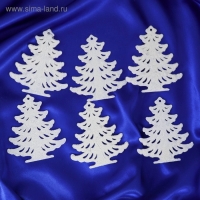 Украшение ёлочное "Ёлочка замороженная" (набор 6 шт) 8х8,5 см, белый Украшение ёлочное "Ёлочка замороженная" (набор 6 шт) 8х8,5 см, белый