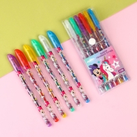 Набор гелевых ручек с блёстками, 6 цветов, Единорог, Минни Маус Набор гелевых ручек с блёстками, 6 цветов, Единорог, Минни Маус