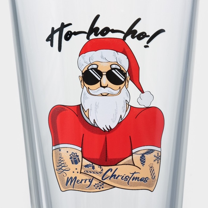 Стакан стеклянный высокий &laquo;Коник. Хипстер Дед Мороз&raquo;, 570 мл, микс