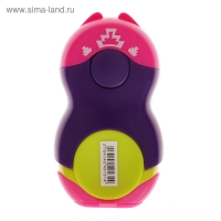 Точилка 1 отверстие с контейнером Maped Loopy Fancy, с ластиком, 2в1, микс Точилка 1 отверстие с контейнером Maped Loopy Fancy, с ластиком, 2в1, микс