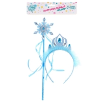 Карнавальный набор &laquo;Зимняя принцесса&raquo;, 2 предмета: ободок, жезл