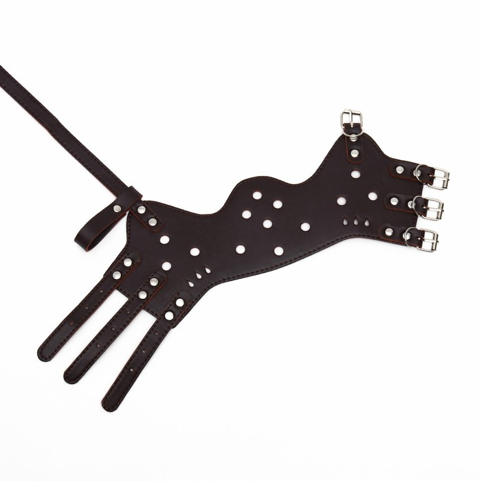 Намордник из прессованной кожи регулируемый, №5, ДН 9,3 см, ОМ 32-40 см, коричневый Намордник из прессованной кожи регулируемый, №5, ДН 9,3 см, ОМ 32-40 см, коричневый