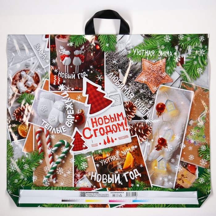 Новый год. Пакет Новый год. Пакет "Время чудес", полиэтиленовый с петлевой ручкой, 60х50 см.