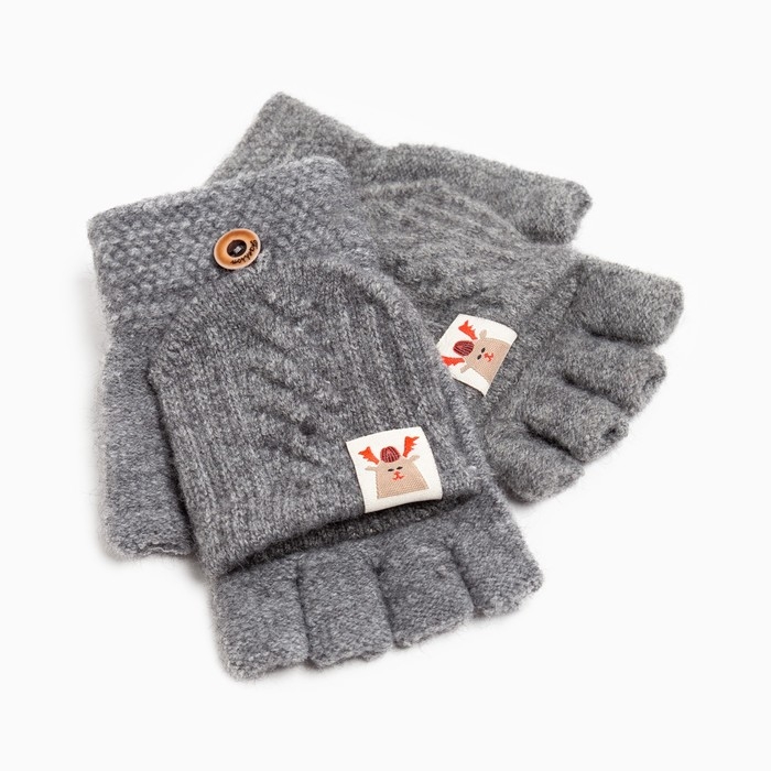 Митенки женские MINAKU однотонные, р-р 23 см, цв.серый Митенки женские MINAKU однотонные, р-р 23 см, цв.серый