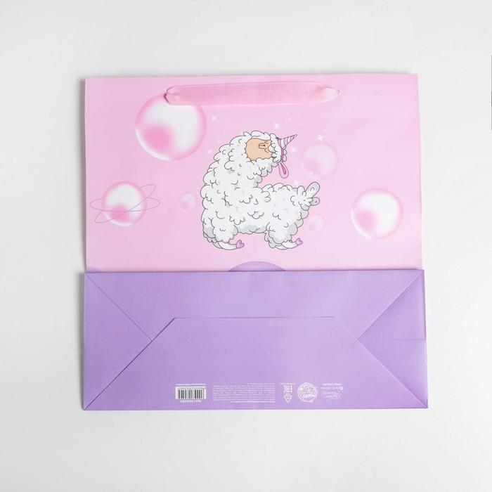 Пакет подарочный ламинированный квадратный, упаковка, «Cosmo Llama», 30 х 30 х 12 см Пакет подарочный ламинированный квадратный, упаковка, «Cosmo Llama», 30 х 30 х 12 см