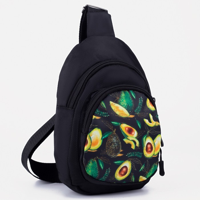 Сумка-рюкзак &laquo;Авокадо&raquo;, 15х10х26 см, отд на молнии, н/карман, регул ремень, чёрный