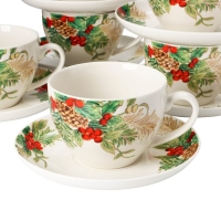 Сервиз фарфоровый чайный Доляна «Рождество»,12 предметов: 6 чашек 280 мл, 6 блюдец, d=15 см Сервиз фарфоровый чайный Доляна «Рождество»,12 предметов: 6 чашек 280 мл, 6 блюдец, d=15 см