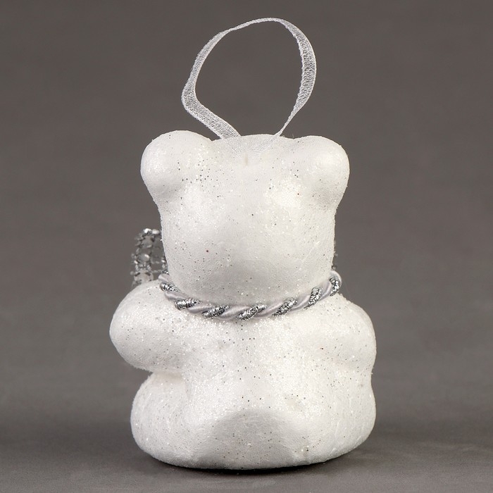 Игрушка из пенопласта &laquo;Мишки&raquo; с блестящим бантиком, 8 см