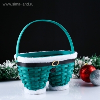 Корзина &laquo;Новогодние штаны&raquo;, зелёные, 23&times;12&times;13/23 см, шпон