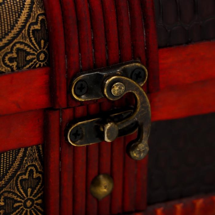 Шкатулка дерево состаренная "Питон и медальон" сундучок МИКС 11х16х10,5 см