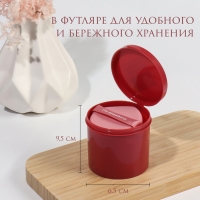 Спонжи для макияжа «STRAWBERRY», набор - 7 шт, d = 5,5 см, с держателем, в футляре, цвет розовый Спонжи для макияжа «STRAWBERRY», набор - 7 шт, d = 5,5 см, с держателем, в футляре, цвет розовый