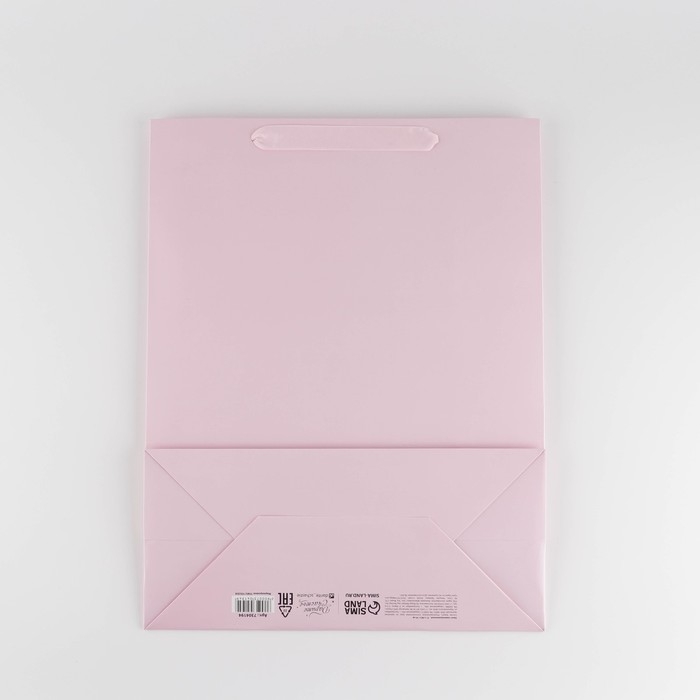 Пакет подарочный ламинированный, упаковка, &laquo;Розовый&raquo;, L 31 х 40 х 11.5 см