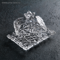 Маслёнка стеклянная &laquo;Ананас&raquo;, 12&times;15&times;9,7 см