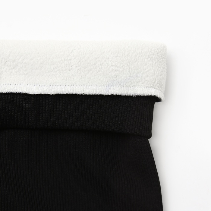 Леггинсы для девочки на флисе Collorista, цвет чёрный, рост 122 см