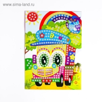 Мозаика стикерная &laquo;Веселый автобус&raquo; блестки, стразы