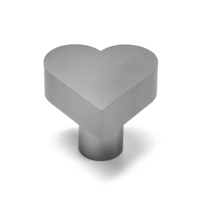 Ручка кнопка мебельная “HEART“, цвет серый Ручка кнопка мебельная “HEART“, цвет серый