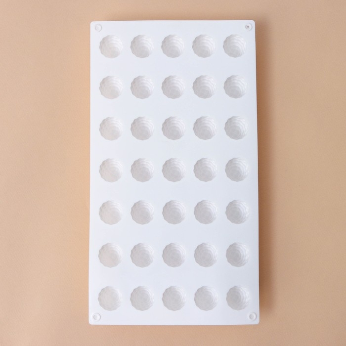 Форма для муссовых десертов и выпечки KONFINETTA &laquo;Ежевика&raquo;, силикон, 29&times;16&times;2,5 см, 35 ячеек (2,8&times;2,5 см), цвет белый