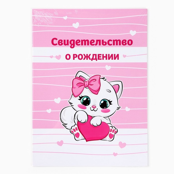 Папка для свидетельства о рождении Папка для свидетельства о рождении "Наша малышка", розовая для девочки, 23,1х30,7см