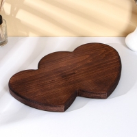 Менажница Adelica «Двойное сердце», 33×22×2,5 см, тёмный бук Менажница Adelica «Двойное сердце», 33×22×2,5 см, тёмный бук