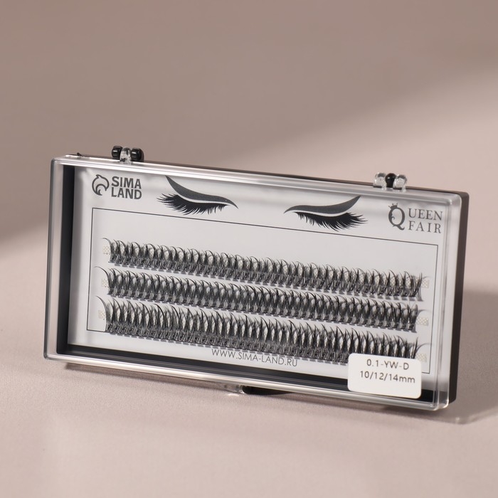 Набор накладных ресниц «Ласточкин хвост», пучки, 10, 12, 14 мм, толщина 0,1 мм, изгиб D, 12 D Набор накладных ресниц «Ласточкин хвост», пучки, 10, 12, 14 мм, толщина 0,1 мм, изгиб D, 12 D