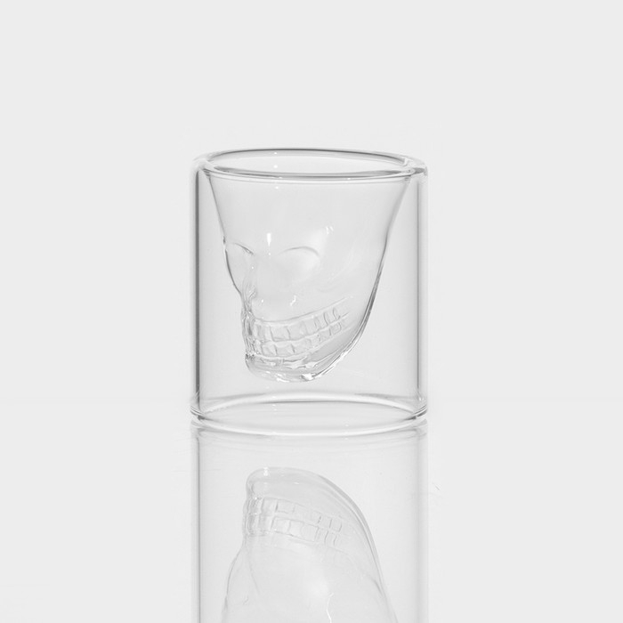 Стопка - шот стеклянный с двойными стенками &laquo;Череп&raquo;, 35 мл, 4,5&times;5,2 см