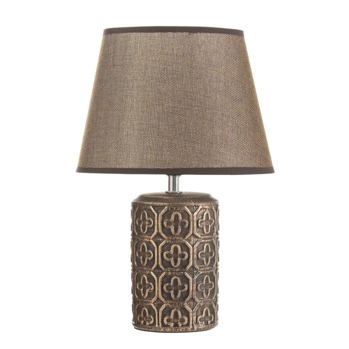 Настольная лампа Настольная лампа "Августа" Е14 40Вт шоколадно-золотой 22х22х34 см RISALUX