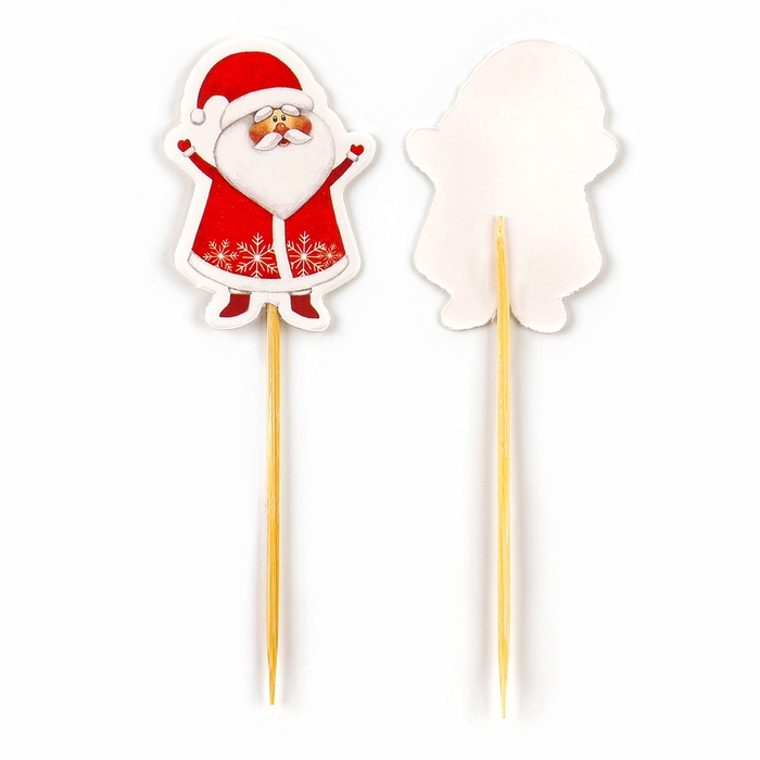 Новогодние шпажки «Дедушка Мороз», на новый год, набор 12 шт. Новогодние шпажки «Дедушка Мороз», на новый год, набор 12 шт.