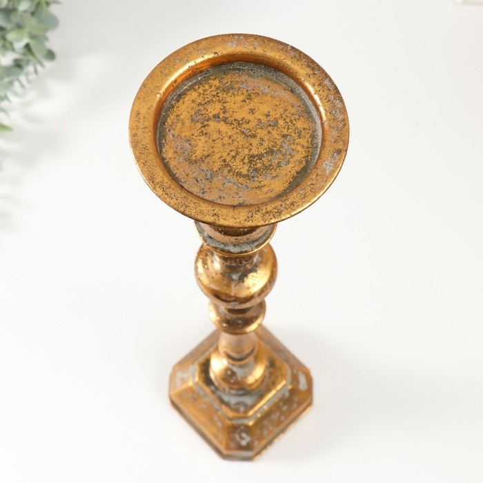 Подсвечник металл на 1 свечу Подсвечник металл на 1 свечу "Фауст" состаренная бронза 11х11х48,5 см