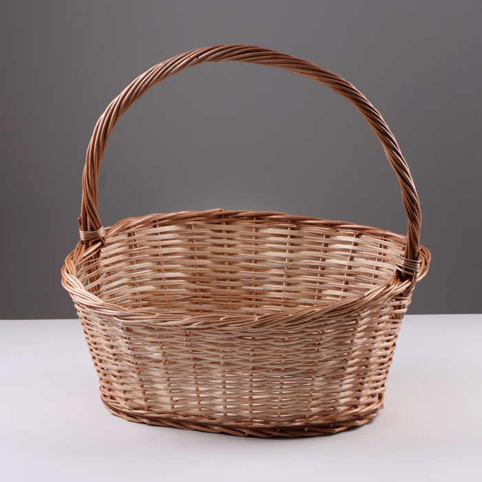 Корзина &laquo;Новая&raquo;, дно:34&times;24 см, верх:43&times;37 см, H=14/19/41 см, ручное плетение, шпон, лоза