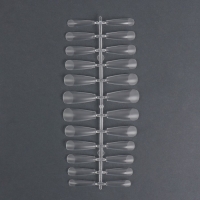 Гелевые типсы для наращивания ногтей, 240 шт, форма балерина, полное матовое покрытие, в контейнере, цвет прозрачный